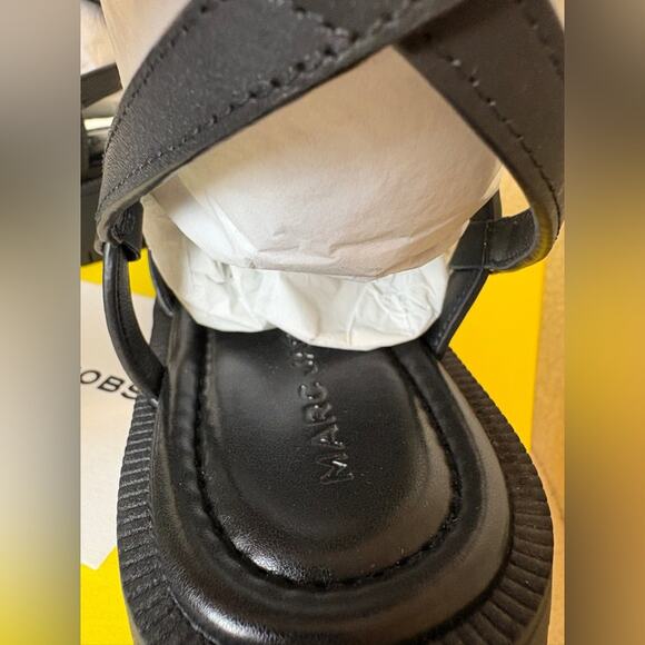 Marc Jacobs Black Strappy Buckle Sandals 37 - Picture 5 of 7